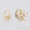 DIMENSIONAL MULTI CZ STARBURST CZ POLISH 316L SURGICAL STEEL L-SHAPE NOSE HOOP DIMENSIONAL MULTI CZ STARBURST CZ POLISH 316L SURGICAL STEEL L-SHAPE NOSE HOOP